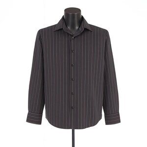 Inside Out A2Z Men XXL Reversible Pinstripe Button Down Shirt Black